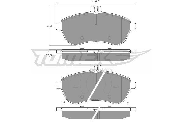 TOMEX BRAKES Bremžu uzliku kompl., Disku bremzes TX 16-02